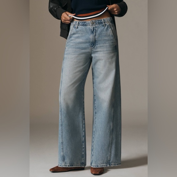 Pilcro Light Blue High-Rise Wide-Leg Jeans - Picture 3 of 6